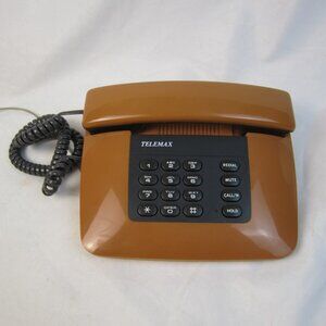 Vintage Brown Telemax CP-173 Push Button Land Line Telephone -Tested,Works